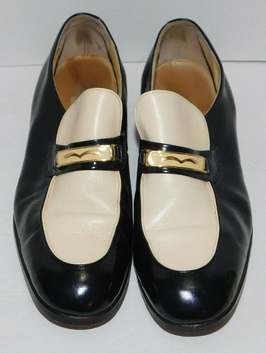Vintage Men's Florsheim Designer Collection Navy / Ivory Shoes Size 10.5 3E Nice