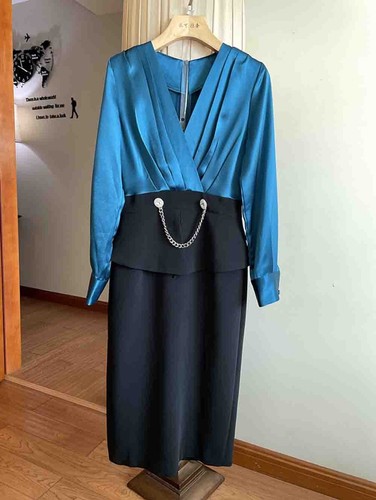 Pre-owned Handmade Custom Made To Order V-neck Contrast Ruffle Satin Hip Wrap Dress Plus1x-10x L815 In Purple/black