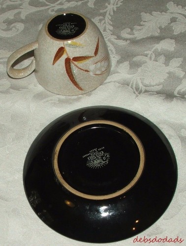 Ucagco Coffee Cup / Saucer Wild Rice Textured Pattern Stoneware Replacement