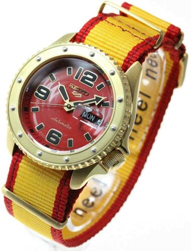 Pre-owned Seiko 5 Sports Sense Sbsa084 Street Fighter V Zangief Men's Watch