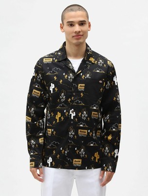 

Dickies Bettles LS Lifestyle Рубашка мужская черная повседневная с принтом по всей поверхности Топ AOP, Черный, Dickies Bettles LS Lifestyle Shirt