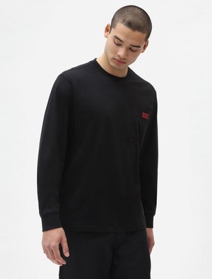 

Dickies Storden Pocket LS Lifestyle Футболка мужская черная повседневная спортивная футболка, Черный, Dickies Storden Pocket LS Lifestyle T-Shirt