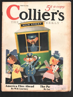 MAG: Collier's 8/12/1933-Anthony Fraioli cover art -Ernest Haycox-Harold Lamb...
