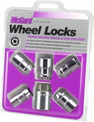 McGard 24538 Chrome Cone Seat Wheel Locks (1/2'' - 20 Thread Size) - Set of 5