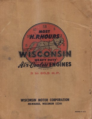 Wisconsin Heavy Duty Engines Instruction Book and Parts List Model HS-8D
