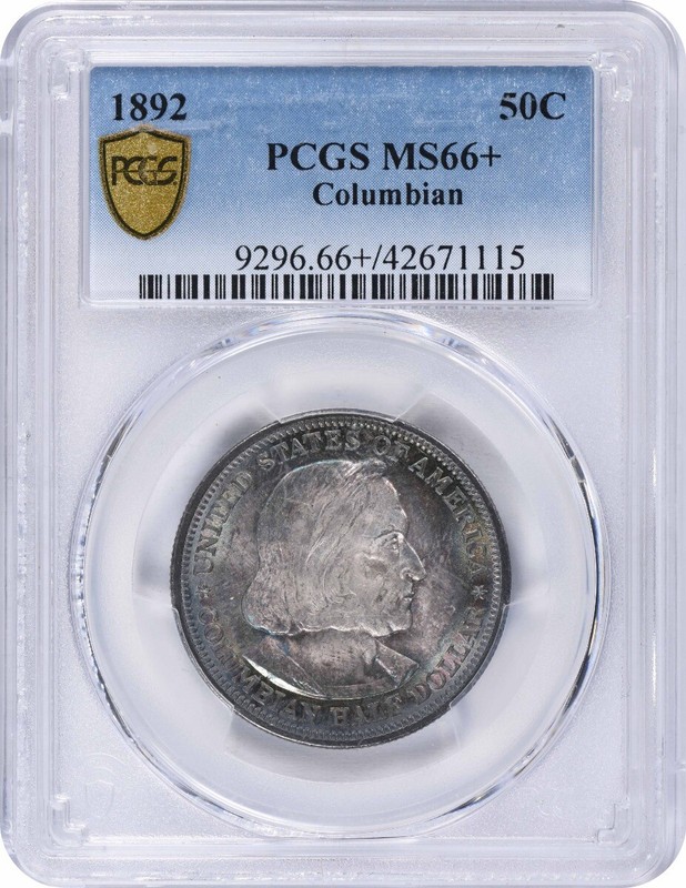 Columbian Commemorative Silver Half Dollar 1892 MS66+ PCGS