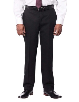 Montefino Мужские однотонные качественные классические брюки из 100% шерсти облегающего кроя черного цвета