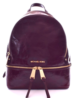 NWT Michael Kors Rhea Burgundy Glazed Leather medium Backpack