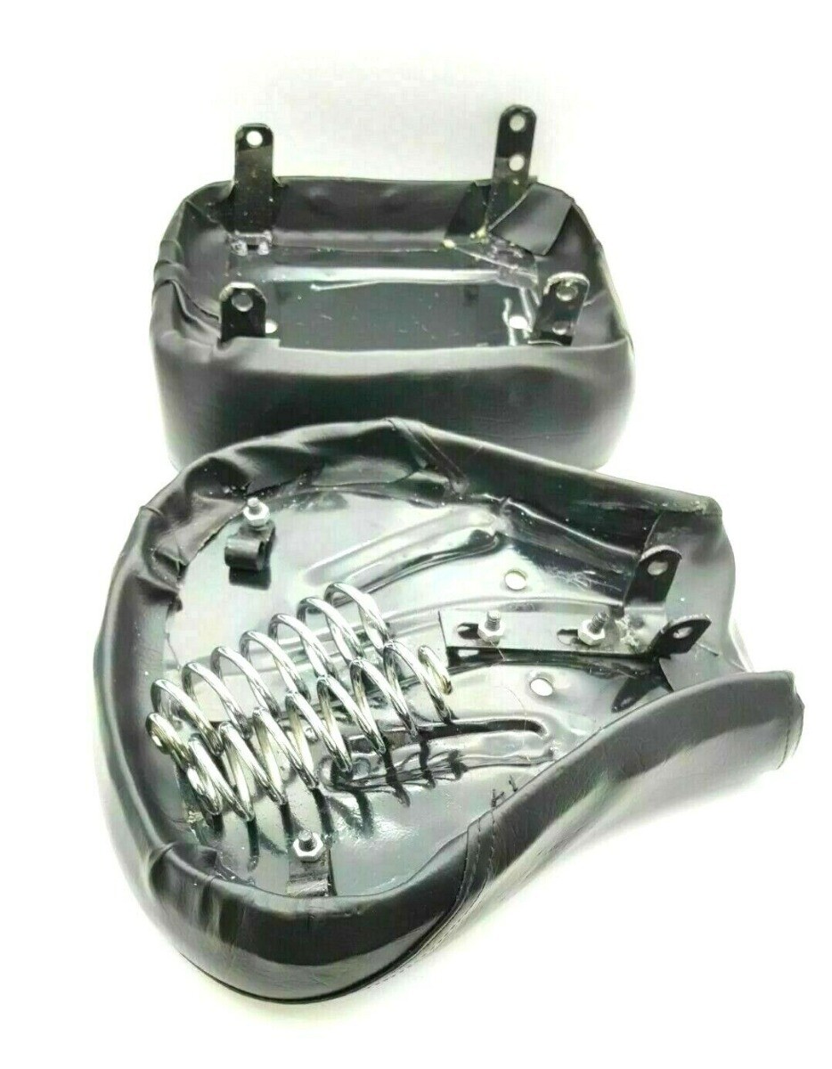 Front And Rear Pillion Seat Black For Royal Enfield Bullet STD 350 500  