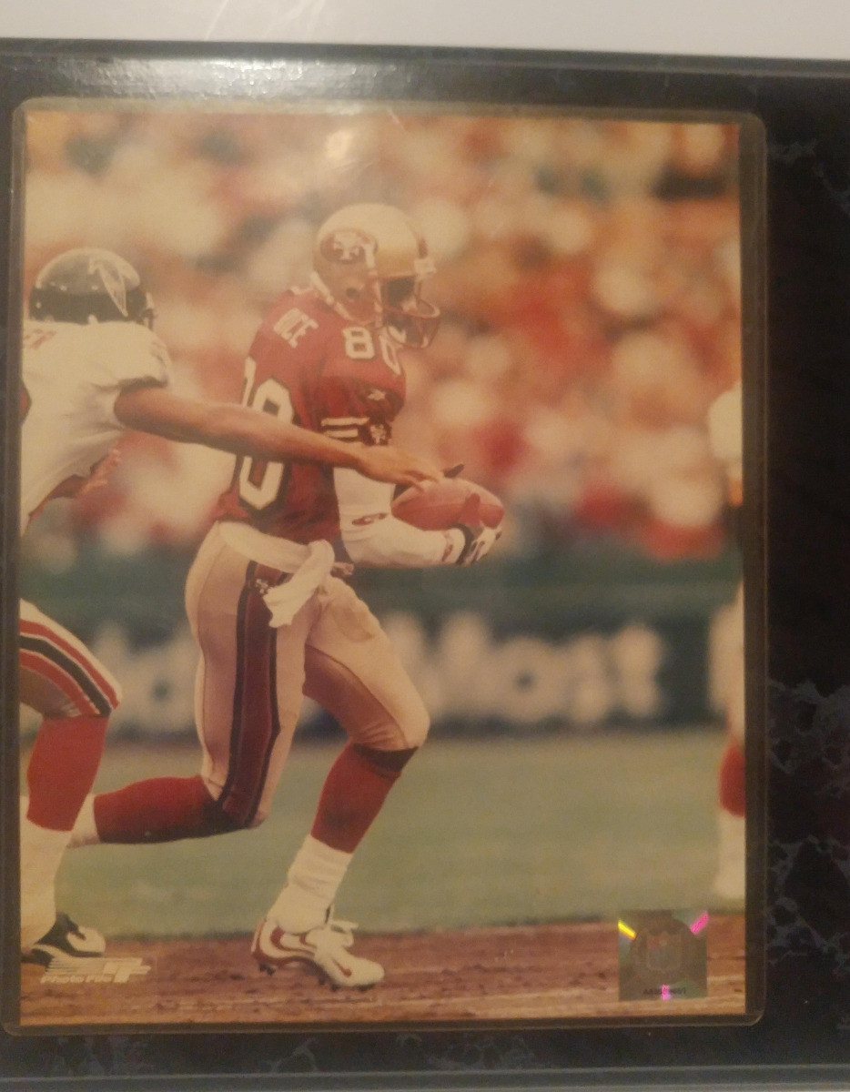 JERRY RICE #80 SAN FRANCSICO 49ERS HALL OF FAME RECEIVER PHOTO CARD PLAQUE