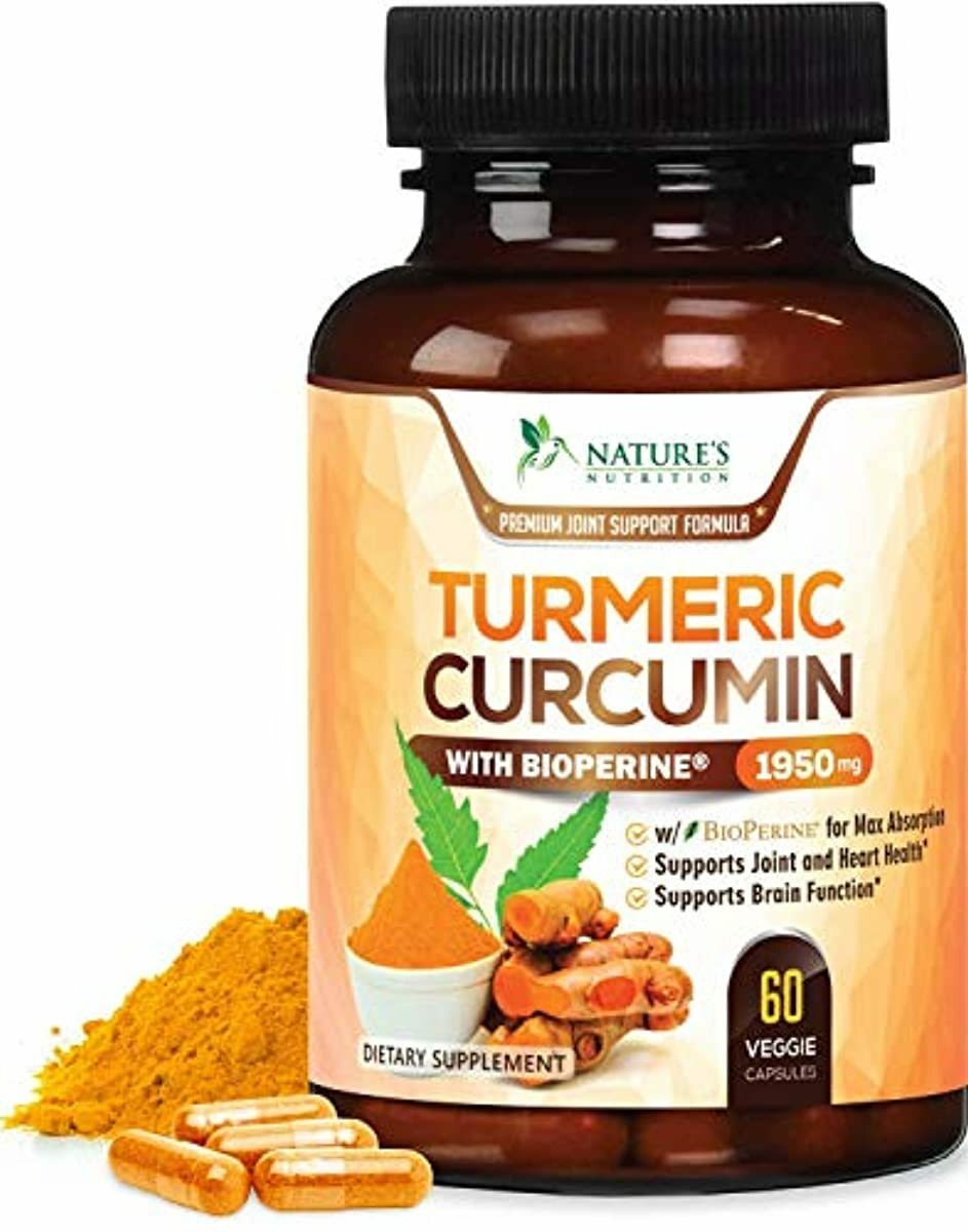 Turmeric Curcumin with Ginger & BioPerine Joint Pain 1950 mg Root 240