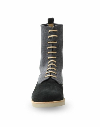 Pre-owned Maison Margiela Mm6 Maison Martin Margiela Damen Suede-panel Flache Stiefel 5.5 6 6.5 7 7.5 8.5