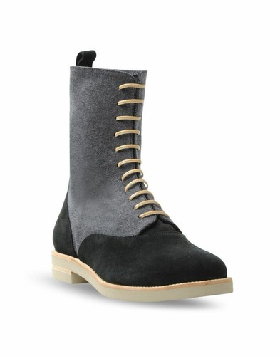 Pre-owned Maison Margiela Mm6 Maison Martin Margiela Damen Suede-panel Flache Stiefel 5.5 6 6.5 7 7.5 8.5