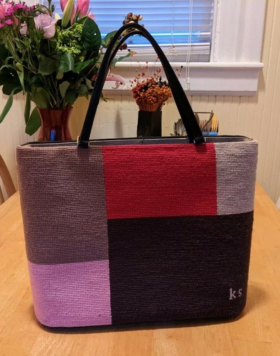 RaRe KATE SPADE NEW YORK KNIT COLOR BLOCK TOTE BAG PURSE