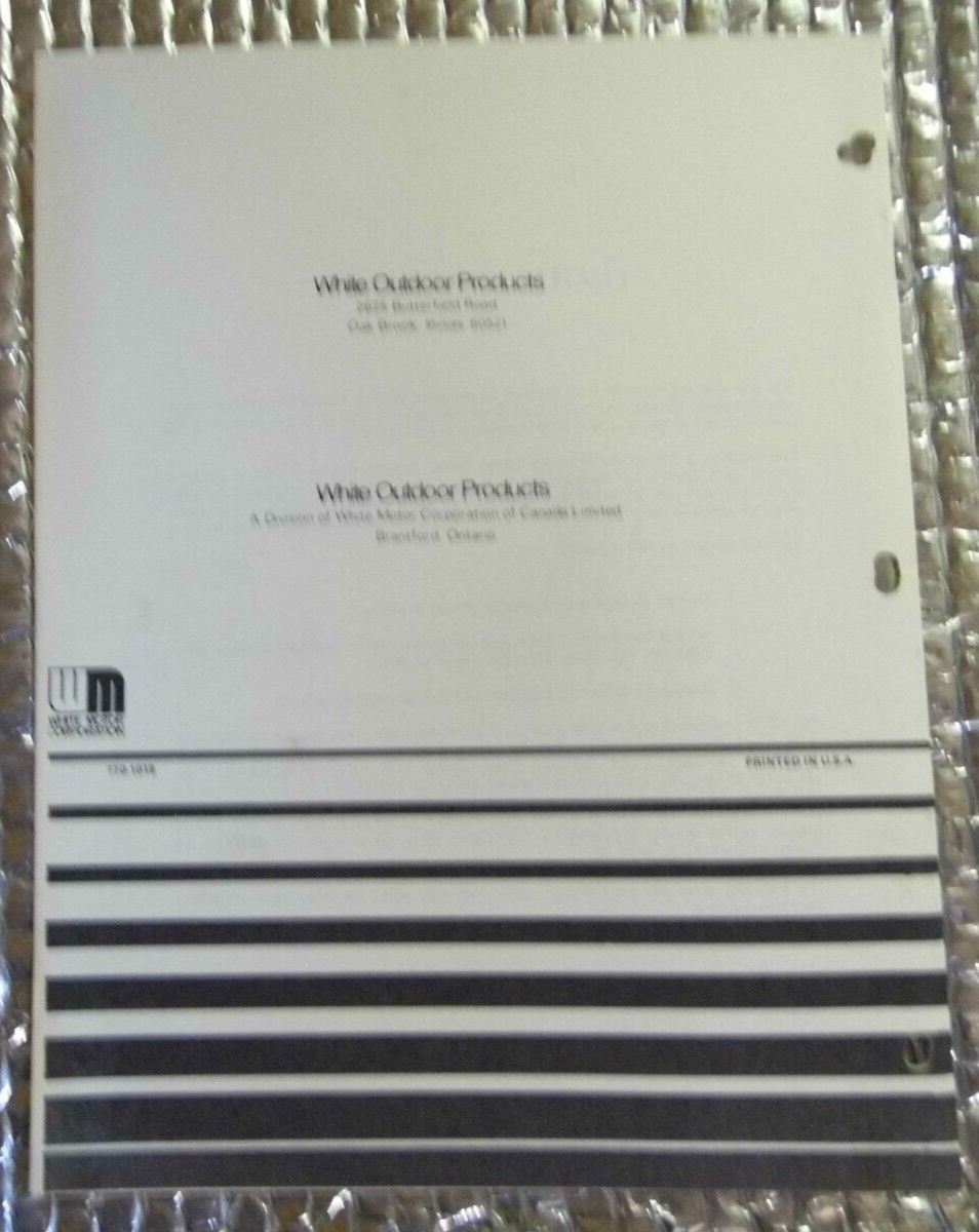 Parts Catalog Instruction June 1980 White Log Boss 500 Log Splitter