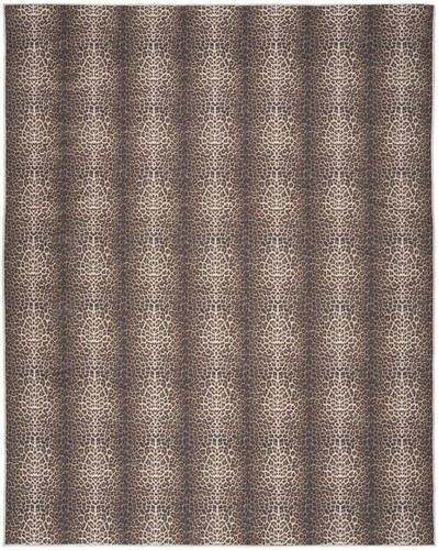 Моющийся нескользящий коврик на ткацком станке Power Loom с леопардовым принтом коричневого цвета и цвета слоновой кости размером 8 X 10 см