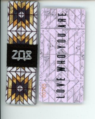 Medium ZOX Silver Strap LOVE WHO YOU ARE Wristband with Card Reversible