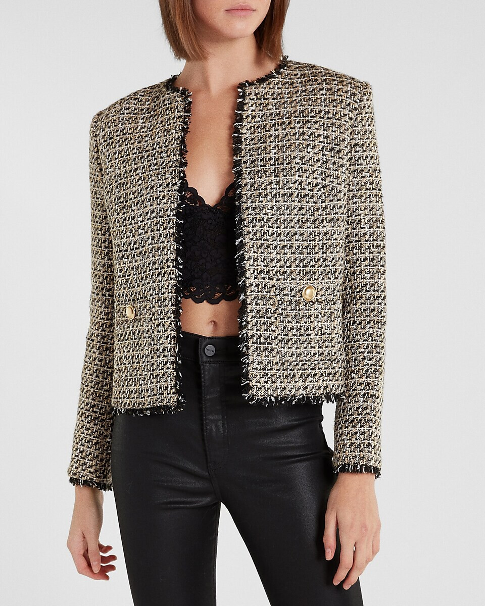 【ALUDE 】gold line luxury tweed jacket ALUDE SELECT】gold line luxury tweed jacket | 【ALUDE】韓国