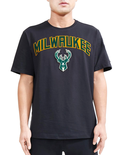 Стандартная черная футболка NBA Milwaukee Bucks с логотипом Pro Team Pro - L