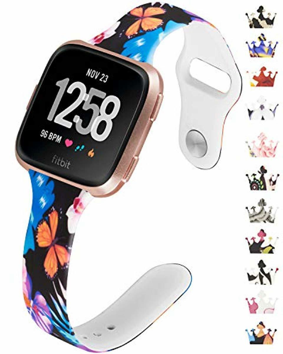 Fitbit Versa Thin Bands Versa 2/Lite/SE Cute Slim Women Floral Flowers Butterfly | eBay