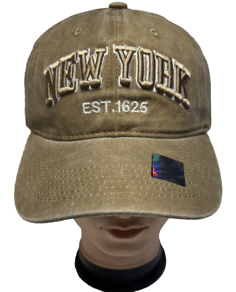 New York EST 1625 Denim 100% Cotton Washed Cap Adjustable New York EST 1625 Denim 100% Cotton Washed Cap Adjustable