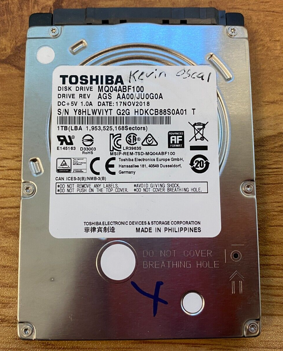 TOSHIBA HDD 4台 goHardDrive.com - TOSHIBA MQ04ABB400 4TB 5400RPM 16MB Cache
