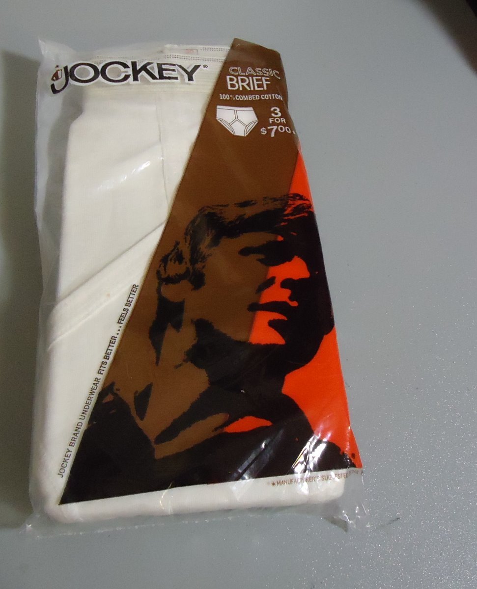 NOS Vtg Jockey 70s White 100% Combed Cotton Briefs sz 30 Tighty White Oldstock