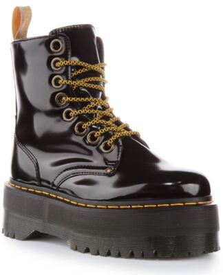 Pre-owned Dr. Martens Dr Martens Vegan Jadon Max Vegan Oxford Zip Platform Womens Boots Black Us 4 - 9