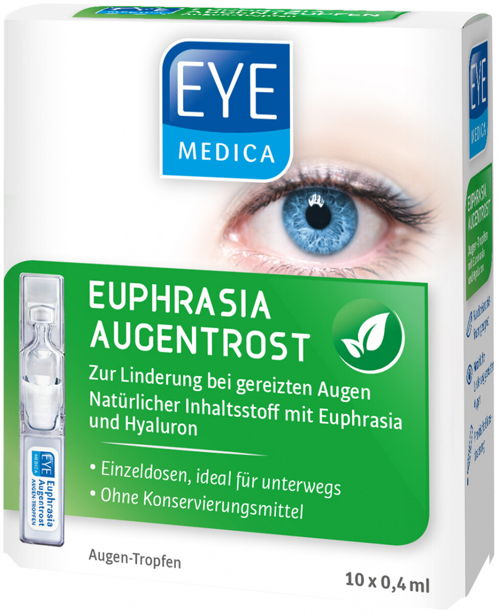 EyeMedica Euphrasia Augentrost | Augentropfen | 10 Einzeldosen | mit Hyaluron