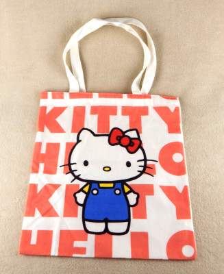 Hello Kitty 14x15x2 in Canvas Tote Bag Shopping Bag Book Bag with Handles New
