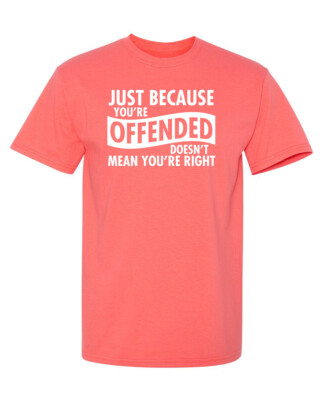 Just Because Your Offended Doesn't Sarcastic Humor Graphic Novelty Funny T Shirt