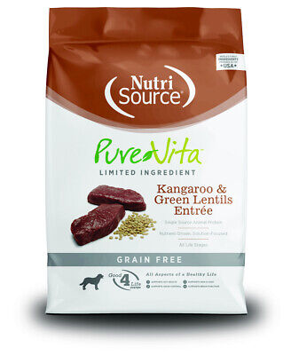 NutriSource PureVita Grain Free Kangaroo & Green Lentils Entree Dry Dog Food -