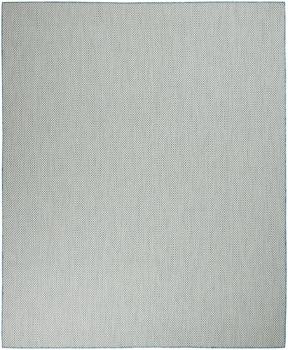Геометрический коврик с механическим ткацким станком Aqua размером 8 X 10 дюймов