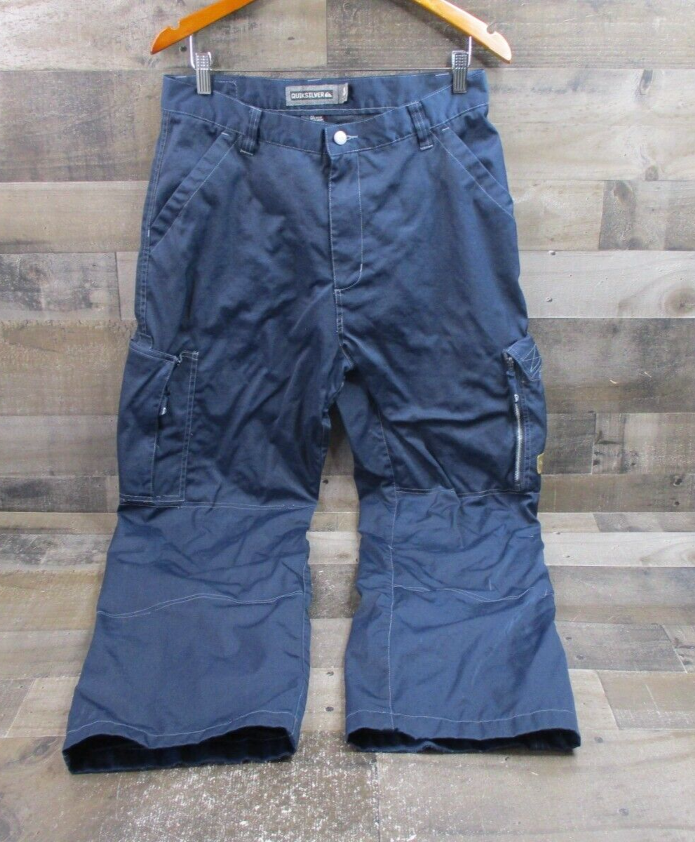 Vintage Quiksilver Cargo Pants Mens 33 Blue Nylon Baggy Y2K