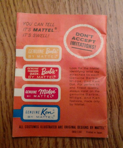 Vintage Barbie original 1962 yellow booklet in ex cond