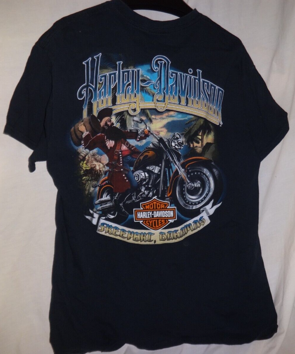【きゆう】Harley-Davidson Bahamas 長袖シャツ Vintage 2010's Harley Davidson Motorcycle Bahamas Hawaii