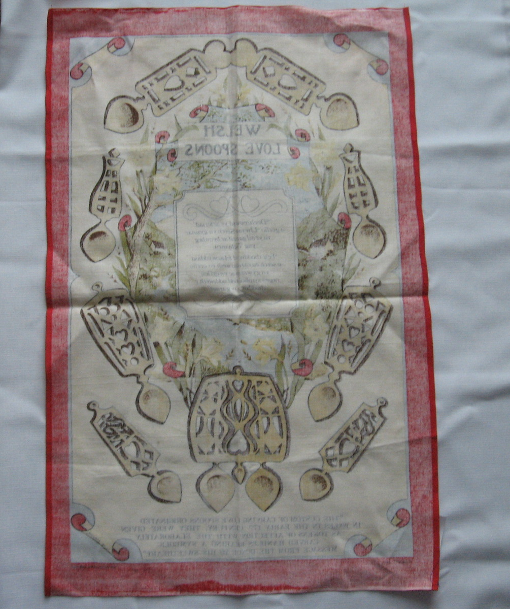 Welsh Love Spoons Clive Mayor cotton wall hanging 29 1/2