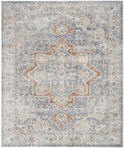 Моющийся коврик Oriental Power Loom из джинсовой ткани синего цвета размером 8 X 10 дюймов