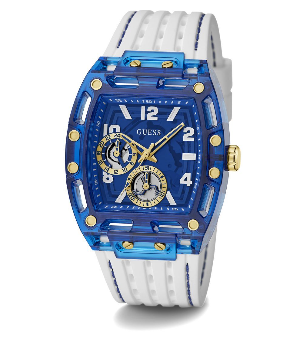 Pre-owned Guess Men's Wristwatch Phoenix Gw0499g6 Silicone