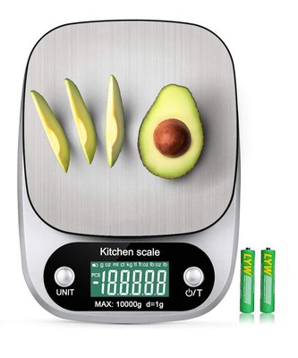 Rechargeable Digital Kitchen Scale 10kg/22lb Multifunction Waterproof 1g Accu...