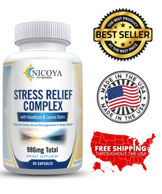 Natural Anti Anxiety, Stress Relief, Mood Boosting, Mental Clarity & Energy 60CT