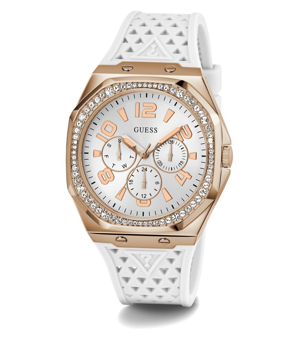 Pre-owned Guess Ladies Watch Wristwatch Zest Gw0694l1 Silicone Skin