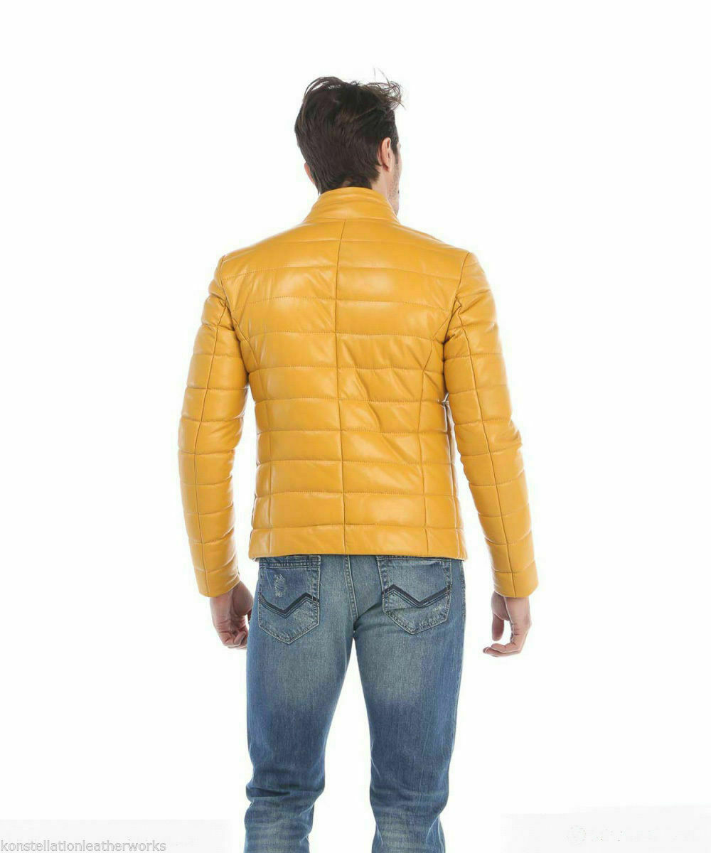 KINGDOM LEATHER NEU HERREN GESTEPPT LEDERJACKE 100% ORIGINAL WEICH LAMMFELL BIKER BOMBER- KLO057