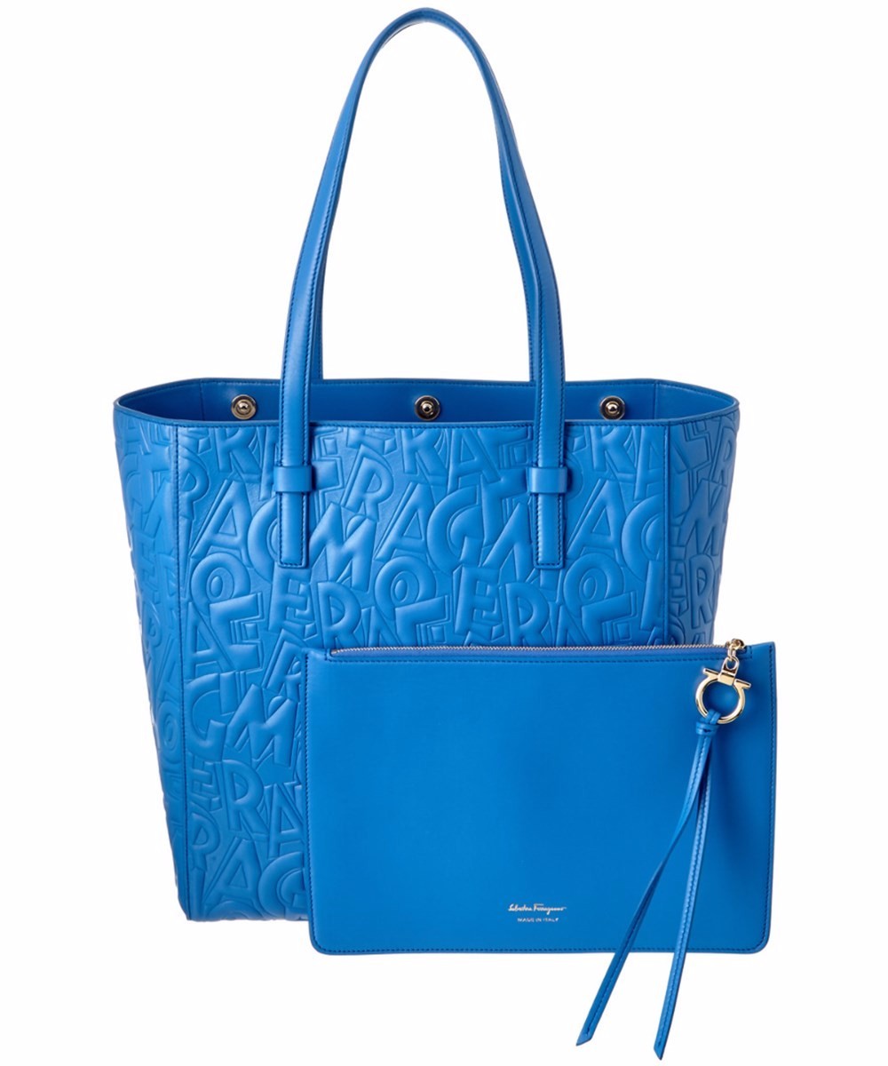 NWT AUTH Salvatore Ferragamo Large Leather Bonnie Tote Bag