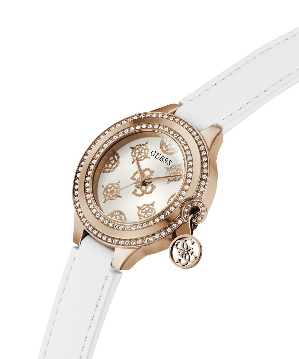 Pre-owned Guess Ladies Watch Wristwatch Charmed Gw0684l4 Leather