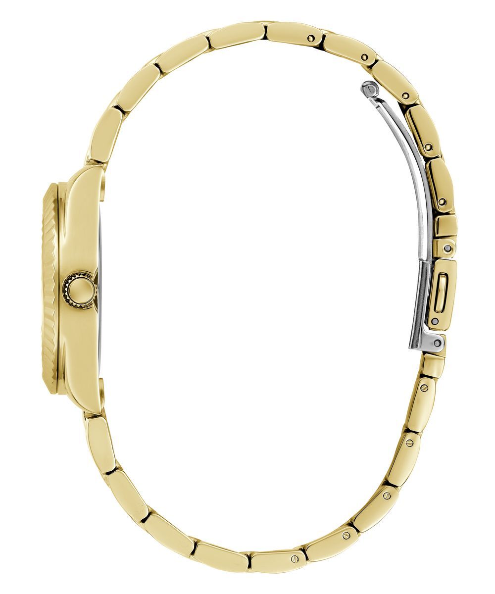 Pre-owned Guess Ladies Watch Wristwatch Mini Luna Gw0687l2 Stainless Steel Gold