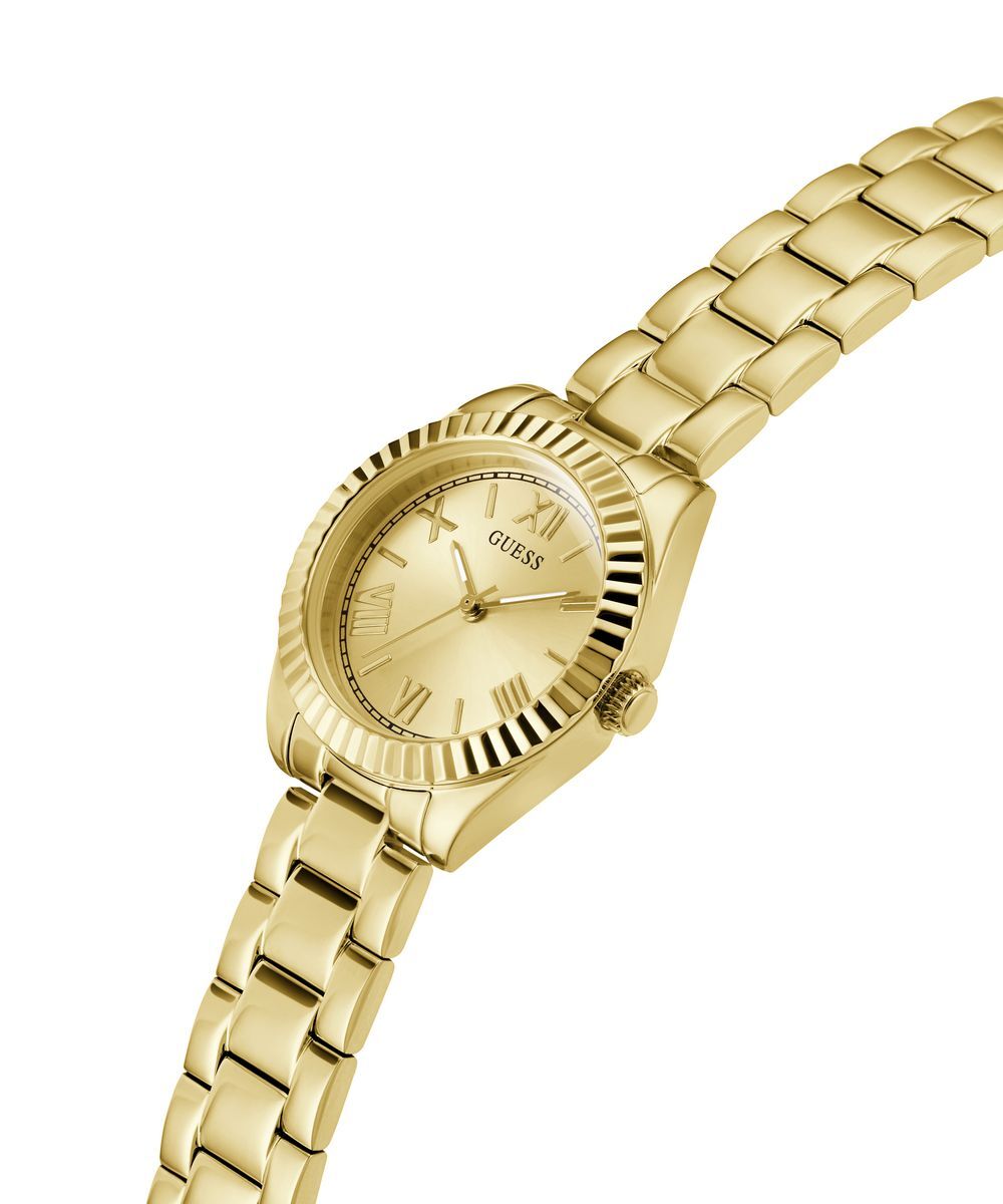Pre-owned Guess Ladies Watch Wristwatch Mini Luna Gw0687l2 Stainless Steel Gold