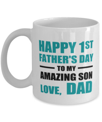 First Time Dad Mug From Father To Son 1st Father's Day Coffee Cup For First Time