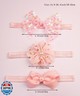 Yheahin 3pcs Baby Girl Bows Headband Chiffon Flower Hairband for Newborn Infant Toddler Soft Elastic Hair Bow Accessories for Baby Birthday Party (Pink, Standard size)