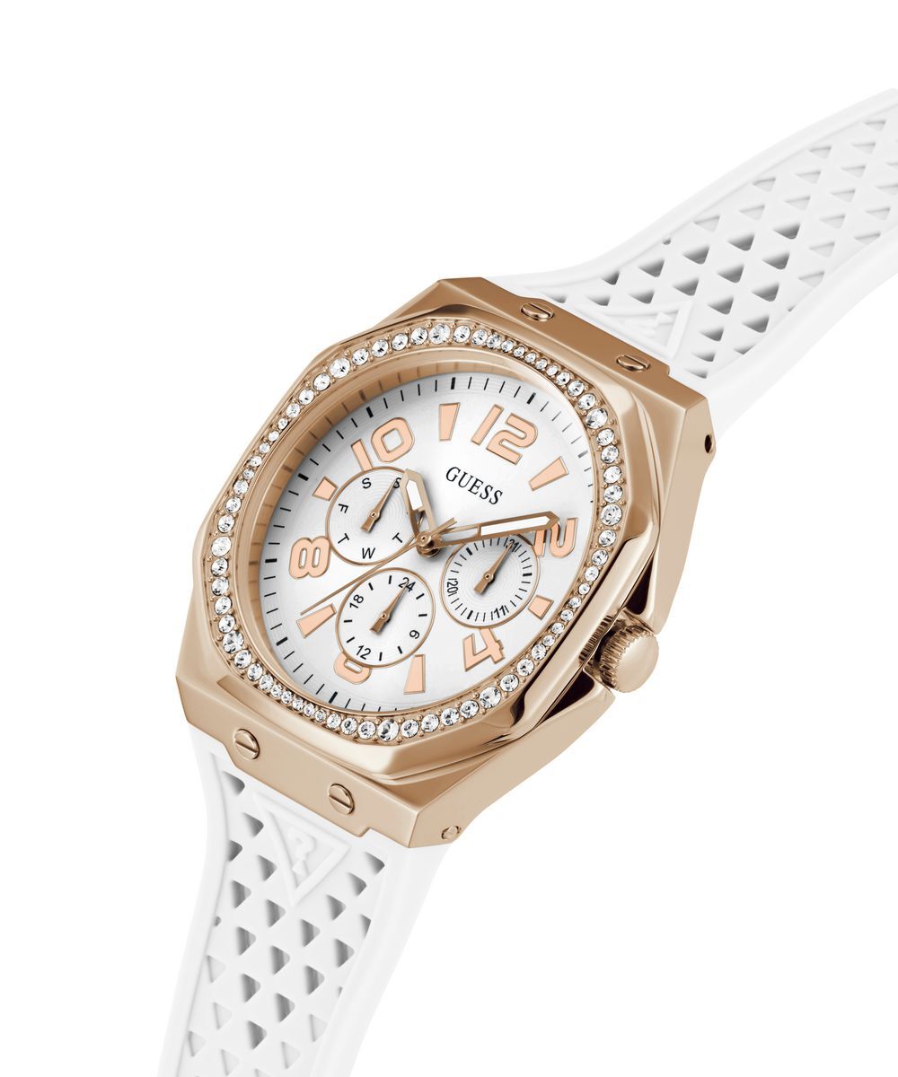 Pre-owned Guess Ladies Watch Wristwatch Zest Gw0694l1 Silicone Skin